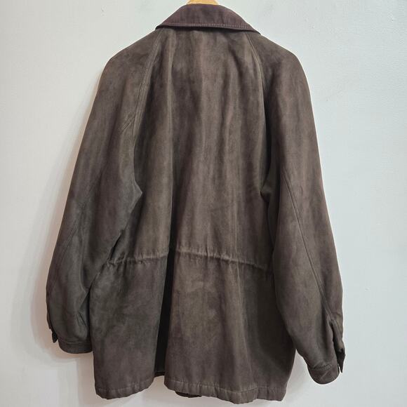 Claiborne Mens Vintage 90s Y2K Chore Barn Field Brown Sueded Finish Coat XL - Picture 9 of 12